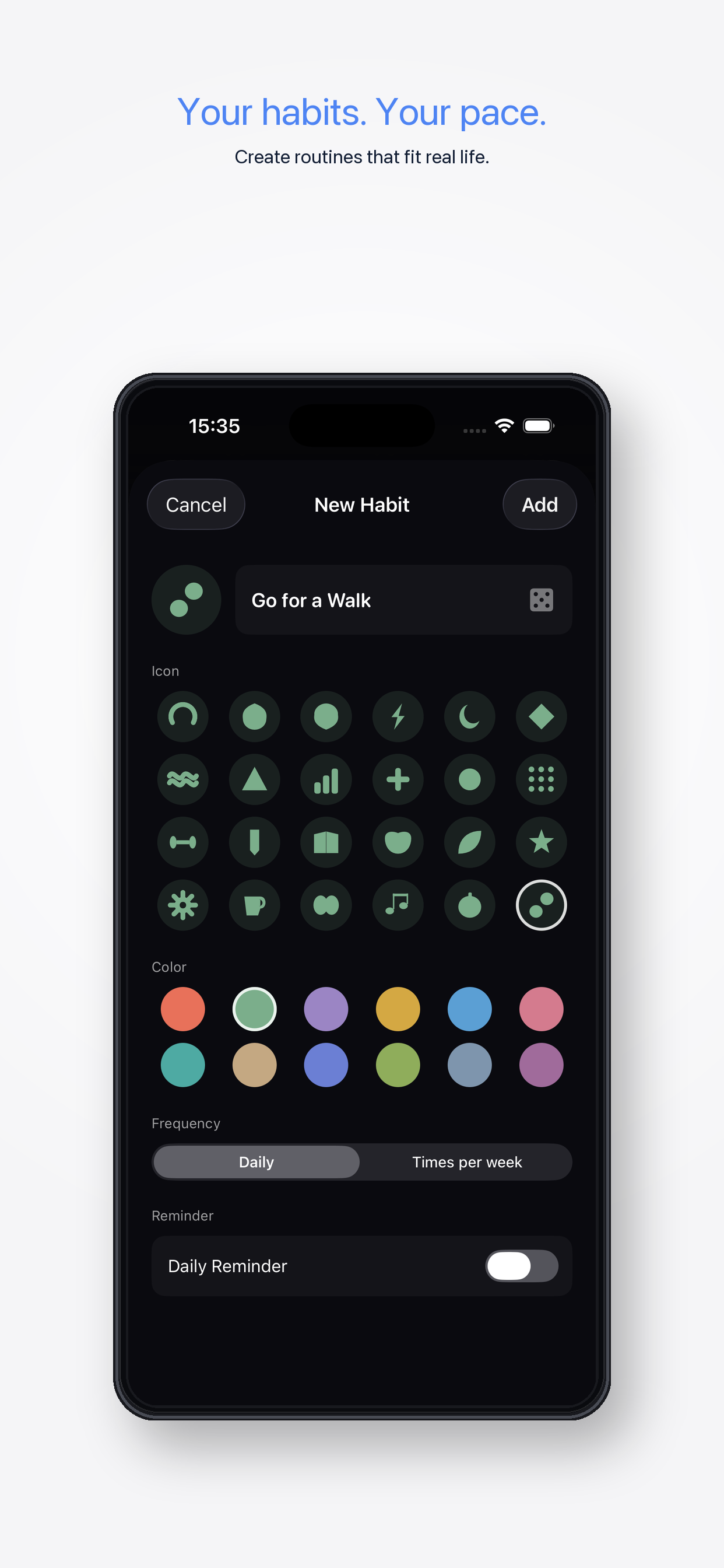 Wachsen – Widgets on the home screen